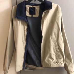 Tan and Navy Nautica Zip Up Jacket